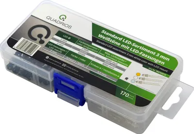 Produktbild von QUADRIOS, 1801O013, LED Sortiment 3 mm Fassungen Weißtöne 170 tlg