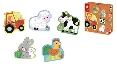 Image de Janod 5 puzzles evolutifs Ferme