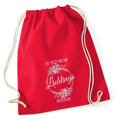 Produktbild von Huuraa Turnbeutel Du Bist Lieblings Kollegin 12 Liter Classic Red Baumwolle Rucksack Geschenkidee