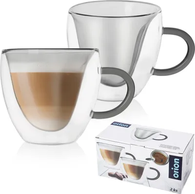 Obrázek produktu pro Orion termo sklenice s dvojitou stěnou sklenice na kávu sklenice na čaj termo sklenice s dvojitou stěnou DOUBLE 280 ml 2 ks.