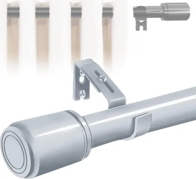 Obrázok produktu pre GDEVKHN Nastaviteľná záclonová tyč stabilná 180-260 cm Sivá