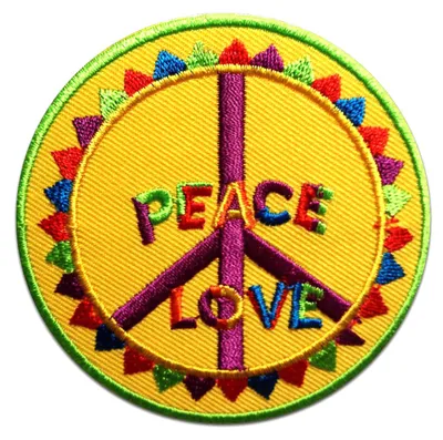 Obrázek produktu pro Peace Frieden Love - Záplata, nažehlovací, nažehlovací obrázek, nášivka, nažehlovací, velikost: Ø 7,5 cm