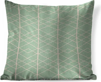 Produktbild von MuchoWow® Zierkissen Sofakissen Wohnzimmer Dekokissen 40x40 cm Grün - Linie - Muster - Foto Kissen - Schlafzimmer Dekoration