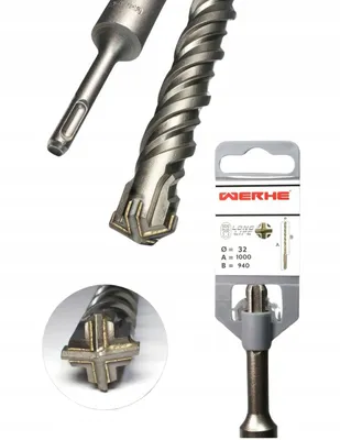 Obrázek produktu pro Vrták do betonu WERHE SDS Plus 32x1000 mm