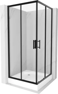 Zdjęcie produktu dla Mexen Rio kabina prysznicowa kwadratowa 90 x 90 cm, transparent, czarna + brodzik Rio, biały - 860-090-090-70-00-4510
