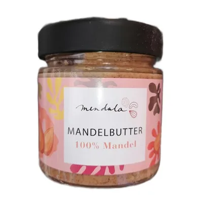 Produktbild von Mendula Mandelmus 100% Mandeln 180g Mandelbutter /glutenfrei / ohne Zuckerzusatz / paleo / vegan / palmölfrei / naturbelassene
