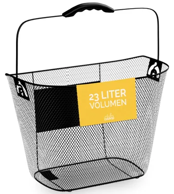 Zdjęcie produktu dla Kosz rowerowy, przedni, 33x26x27 cm, z uchwytem typu klik, na zakupy