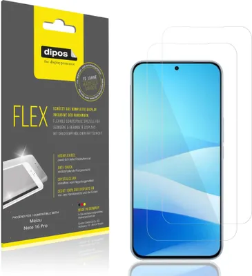 Immagine prodotto di 2x Pellicola protettiva per Meizu Note 16 Pro, rivestimento al 100%, Protezione dipos Flex