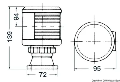 Produktbild von DHR Navigationslicht mit Wandhalterung bicolor 25 W - Osculati 11.420.05
