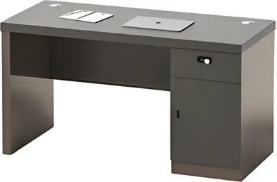Immagine prodotto di Scrivania Scrivania da ufficio moderna nera Spazio di archiviazione Ingresso cavo con serratura