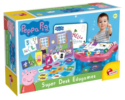 Immagine prodotto di Lisciani 89208 - Peppa Wutz Super Desk Edugames Tavolo di apprendimento con giochi di scrittura giochi di apprendimento pittura