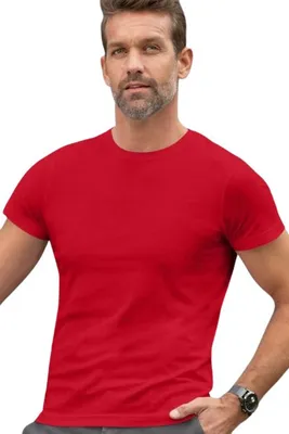 Produktbild von Exklusives Herren-T-Shirt, 100% Baumwolle, unbedruckt, einfarbig, 160g/m2, Farbe formula red, Größe 2XL