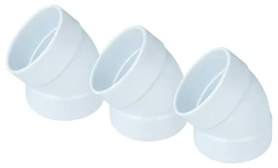 Produktbild von vhbw 3x 45° Rohrbogen, innen/innen für Zentral-Staubsaugeranlage, 50,8mm Durchmesser/ 2''Rundrohrsystem