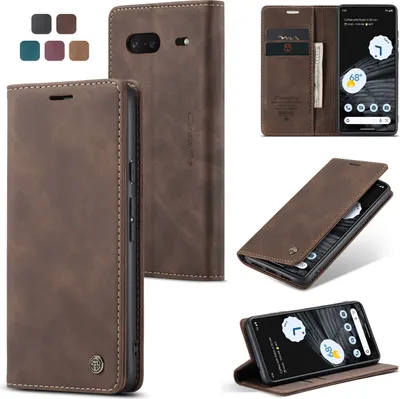 Produktbild von Caseme Handyhülle Leder Hülle Klapphülle Tasche Etui für Google Pixel 7 Dunkelbraun