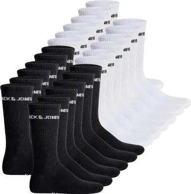 Produktbild von JACK&JONES Herren Tennissocken, 24er Pack - JACLOGO, One Size Schwarz/Weiß 40-46