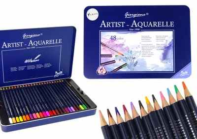 Produktbild von 48 Aquarellstifte im Metallbehälter Stifte zum Malen