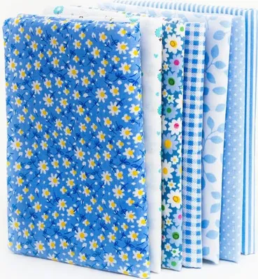 Image de 7Pcs Assorted Fat Quarter Bundle Quilt Quilting Coton Fabric Sewing DIY Set