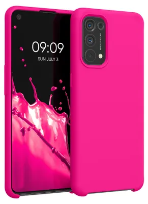 Produktbild von kwmobile Handyhülle für Oppo Find X3 Lite Hülle - Case Silikon - Kabelloses Laden - Schutzhülle Cover in Neon Pink