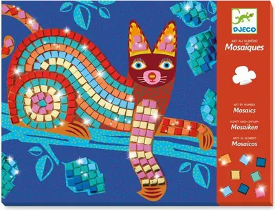 Produktbild von Djeco Glitzer-Mosaik Oaxacan Katze Klebebilder mit Moosgummisticker