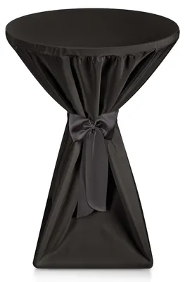 Image de Housse pour table haute Beautissu Premium, Ø 80 cm, noir, avec housse