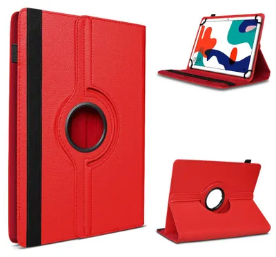Produktbild von Tablet Hülle für Huawei MatePad T10 / T10s Tasche Schutzhülle Case Cover DrehbarFarbe 360 Uni:Rot