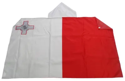Malta-Fahnen-Cape 150x90 cm, leichtes Polyester, Fanartikel