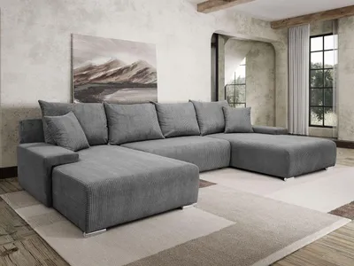 Produktbild von Polster-Ecksofa LAVIO U mit Schlaffunktion und Bettkasten Anafi 03