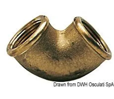 Zdjęcie produktu dla Mosiądz 90° kolanko żeński/żeński 1/4" Osculati 17.226.09