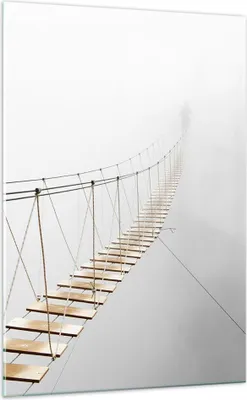 Produktbild von Bilder auf glas - Einteilig - Brücke ausgesetzt Nebel - 70x100cm - Glasbilder - Wandbilder - Bilder - zum Aufhängen bereit - Wanddekoration aus Glas - Glas Bilder - Wandbild auf Glas - GPA70x100-5018