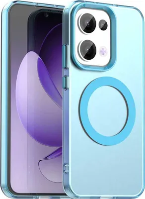 Produktbild von Magnetisch Hülle für Oppo Reno13 5G, Schlank Durchscheinend Matt Stoßfest Handyhülle Blau