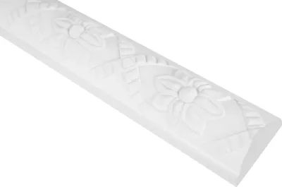 Produktbild von GRAND DECOR Stuckleisten Wand flach Barock Stil, PolyurethanHartschaum weiß - 2m Wandleisten gemustert Zierleisten Decken Stuck Kunststoff (2 Meter CR621)