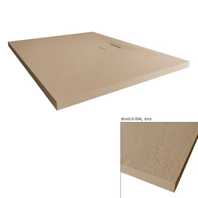 Produktbild von Breuer Modern Line Steinoptik Anthrazitgrau  Rechteckduschwanne inkl. Siphon 900/1400