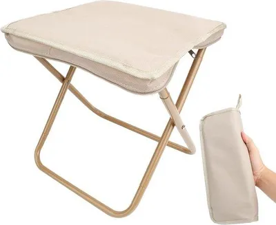 Produktbild von Tragbarer Hocker, kleiner, zusammenklappbarer Hocker, Campinghocker, tragbarer, zusammenklappbarer Stuhl mit Tragetasche, 30 cm (12 Zoll) tragbarer, zusammenklappbarer Stuhl, zusammenklappbarer Campinghocker für den Außenbereich, Fußschemel für Reisen, Wandern, Angeln, Picknick, Grillen (Khaki)