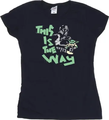 Immagine prodotto di Star Wars - Maglietta da donna "The Mandalorian This Is The Way" BI50615 (S) (blu navy)