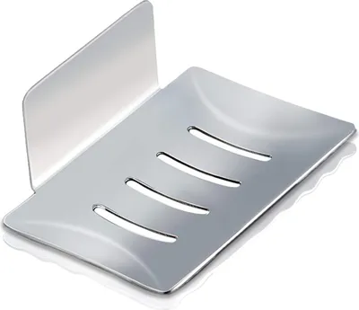 Produktbild von An der Wand montierte Seifenschale, selbstklebende Duschseifenschale aus Edelstahl, Seifenkiste für Badezimmer und Küche, zur Aufbewahrung von Seifenschwammbürsten (Silber)