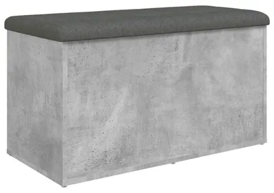 Produktbild von vidaXL Sitzbank mit Stauraum Betongrau 82x42x45 cm Holzwerkstoff