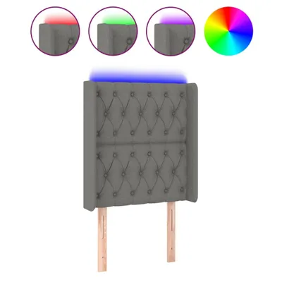 Produktbild von vidaXL LED Kopfteil Dunkelgrau 83x16x118/128 cm Stoff