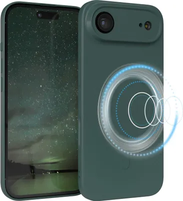 Immagine prodotto di EAZY CASE - Custodia in silicone magnetica per Apple iPhone Air, custodia in silicone, morbida custodia magnetica antiurto per cellulare, custodia protettiva con protezione della fotocamera, paraurti in TPU in verde