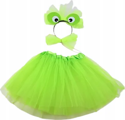 Produktbild von Frosch Kostüm Mädchen Rock Haarreif & Fliege - Lustiges Tierkostüm für Karneval