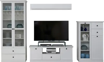 Produktbild von trendteam Wohnen Wohnwand BrandsonBaxter Weiß Nachbildung 331 x 196 x 41 cm