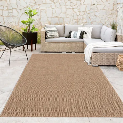 Immagine prodotto di Tappeto Outdoor Indoor Loop Resistente alle intemperie Terrazza Cucina Struttura morbida naturale Beige Dimensioni 200x280 cm