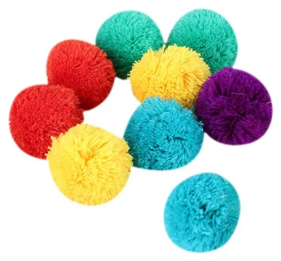 Productafbeelding van JIHUOO, 20 stuks katenspeelgoed van 5 cm, pompom-ballen, interactief katenspeelgoed