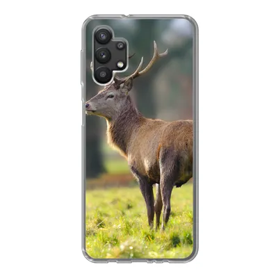 Produktbild von MuchoWow® Handyhülle Schutzhülle Hülle für Samsung Galaxy A32 5G Rothirsch - Wiese - Grün Silikon Softcase Handy Hülle - Softcase