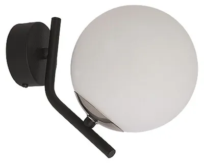 Zdjęcie produktu dla Kinkiet ścienny TIM czarno-biały 1xE14x15W szkło wym:18x15x22cm IP20 Jupiter