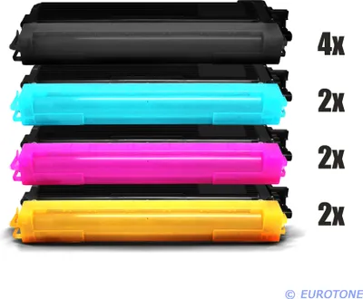 Produktbild von 10x Eurotone Toner Alternative für Brother TN-230BK Black Schwarz / TN-230C Blau Cyan / TN-230M Rot Magenta / TN-230Y Gelb Yellow