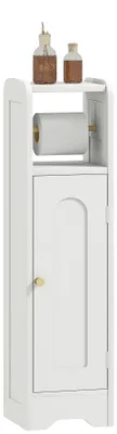 Image de Armoire de salle de bains, étagère réglable, design moderne, BLANC
