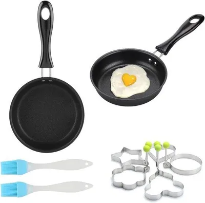 Produktbild von Set aus 2 Mini-Pfannen, 12 cm, mit Antihaftbeschichtung, geeignet für Induktion und Camping