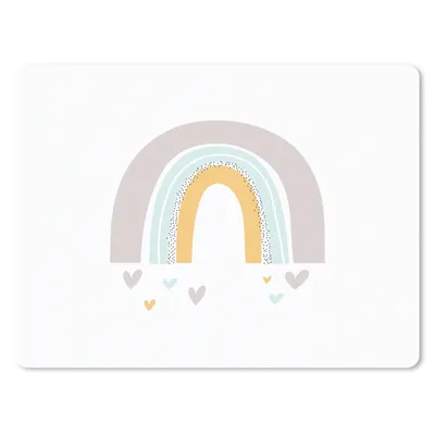 Produktbild von MuchoWow® Mauspad Mousepad Regenbogen - Herzen - Mädchen - Jungen - Pastellfarben 23x19 cm - Mousepads - Maus Mat - Pad - Mausunterlage - Schreibtischunterlage - Mauspad