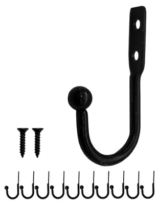 Produktbild von Wandhaken, Kleiderhaken, 6er Set, schwarz, 4,7 cm x 2,5 cm