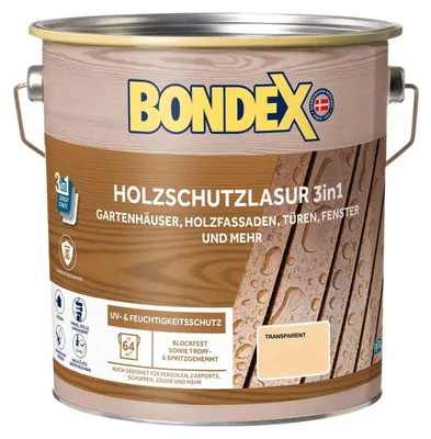 Produktbild von Bondex Holzschutzlasur 3in1 4 L farblos